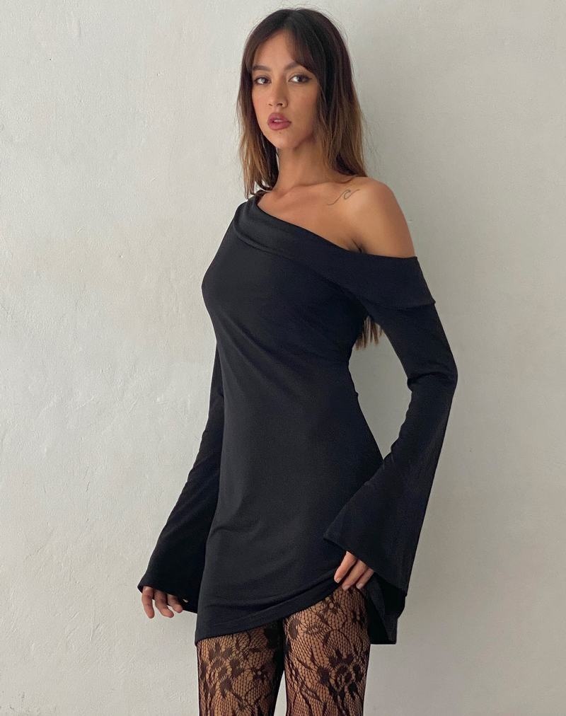 Women's Motel Rocks Fliss Asymmetric Mini Dress Black | IFM729JS