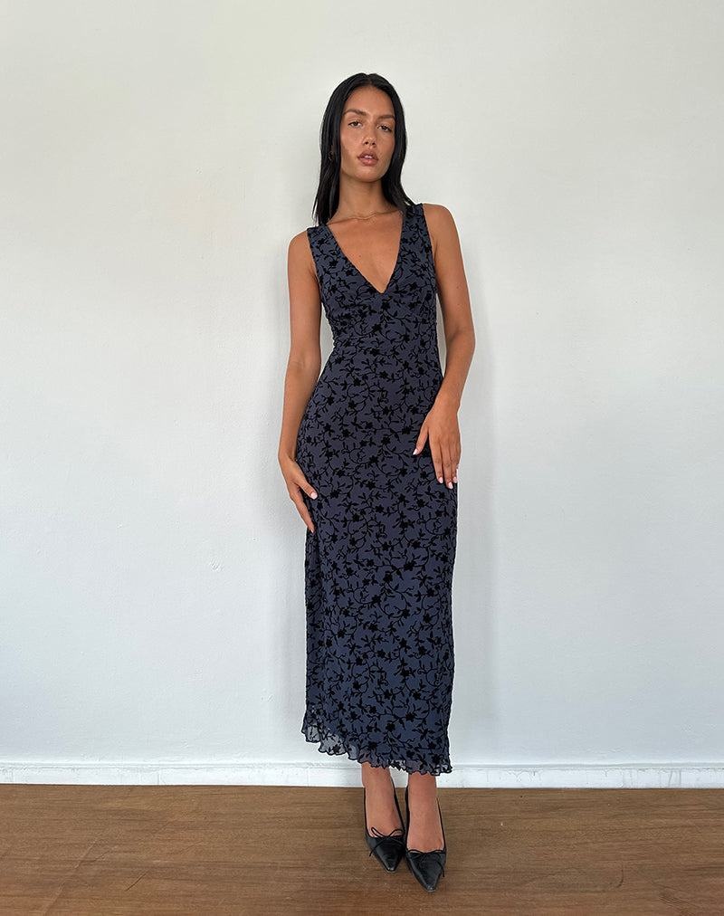 Women's Motel Rocks Gabriela Midi Dress Navy | TTP2830DM