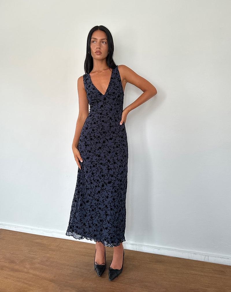 Women's Motel Rocks Gabriela Midi Dress Navy | TTP2830DM