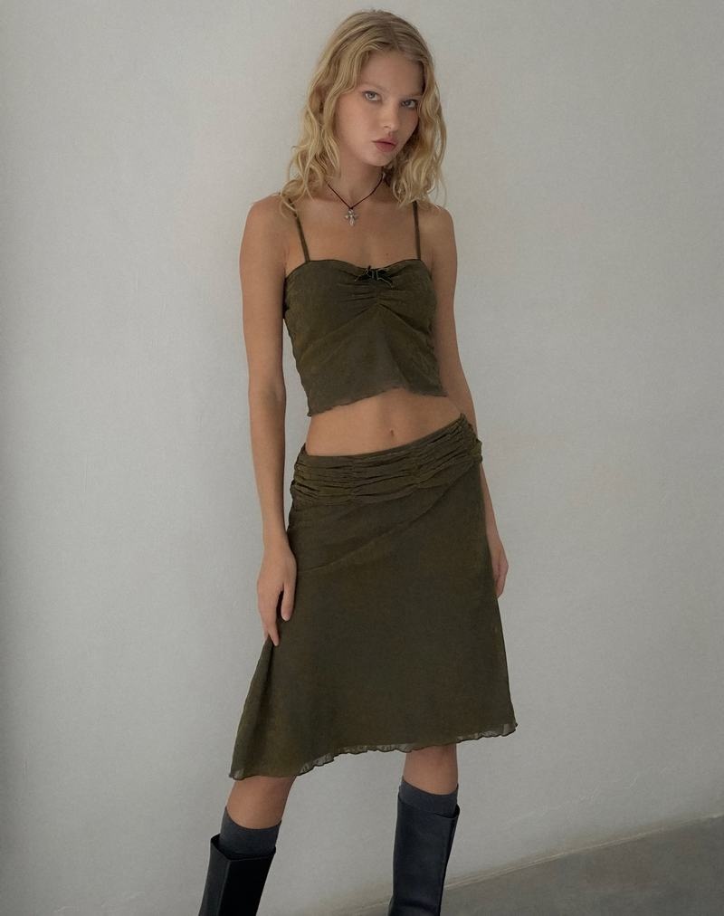 Women's Motel Rocks Halusi Cropped Tops Dark Green | KYU7785PR