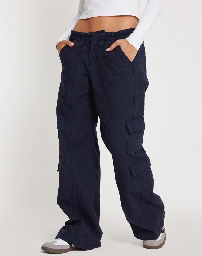 Women's Motel Rocks Hansa Cargo Trousers Navy | PFJ1217UA