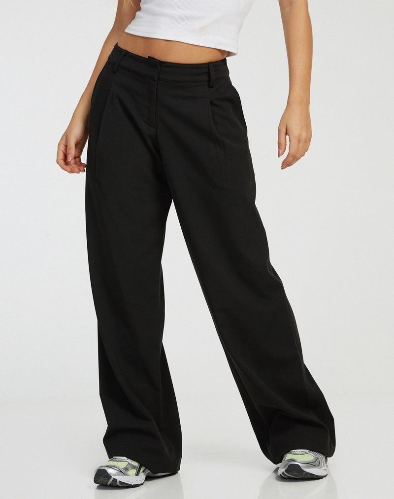 Women's Motel Rocks Hondra Wide Leg Trousers Black | VOP7293HH