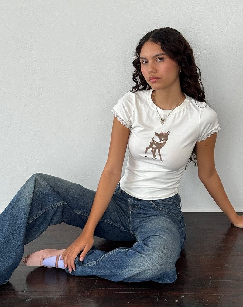 Women's Motel Rocks Izzy Top T Shirts White | NVL119MS