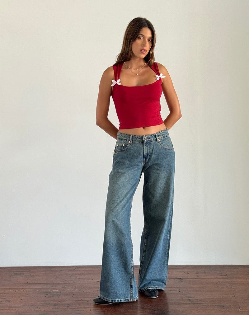 Women's Motel Rocks Jiniso Cropped Tops Red Pink | UZH9454SA