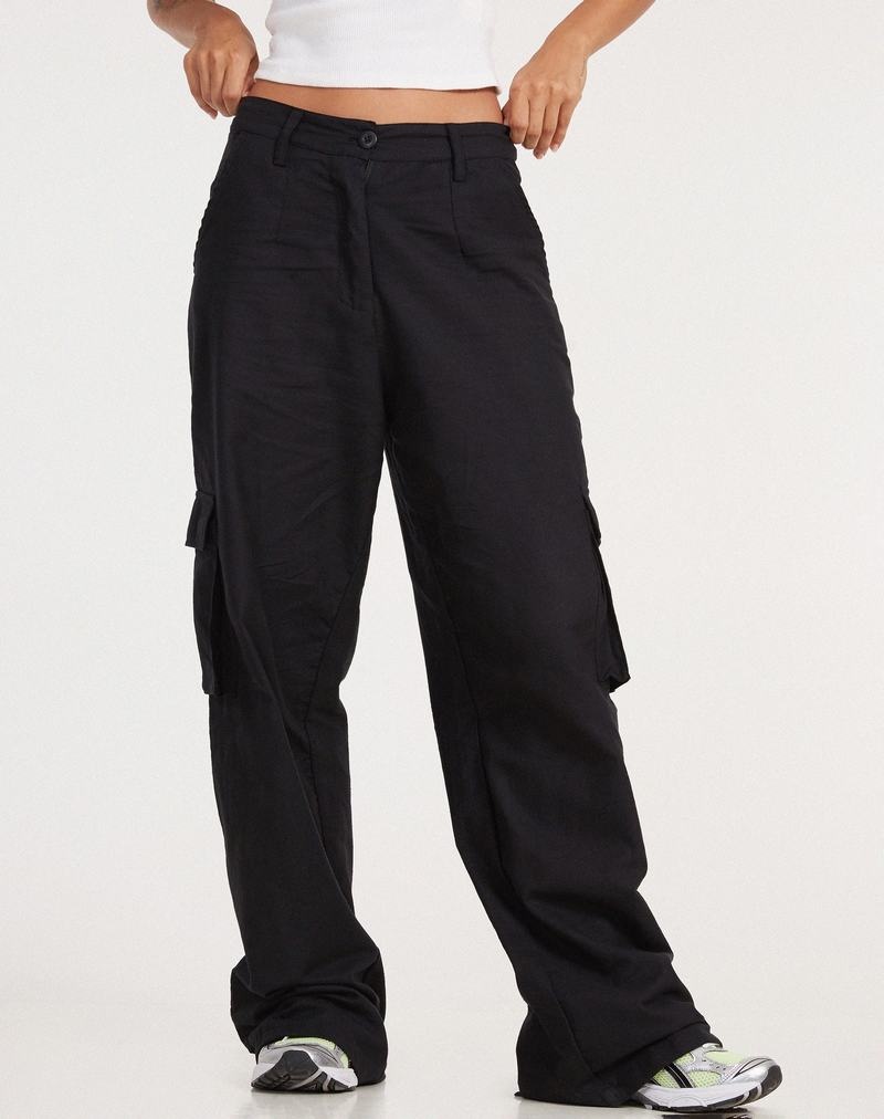 Women's Motel Rocks Jita Cargo Trousers Black | DFZ9662WU