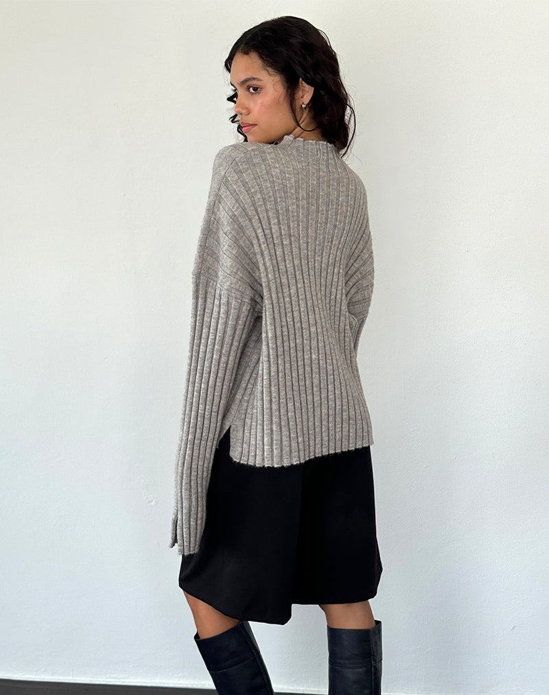 Women's Motel Rocks Judah Oversized Chunky Rib Knit Jumpers Light Grey | DNI7961GH