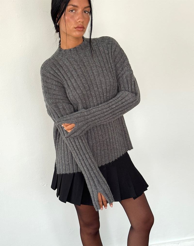 Women's Motel Rocks Judah Oversized Chunky Rib Knit Jumpers Grey | YFQ5748LM