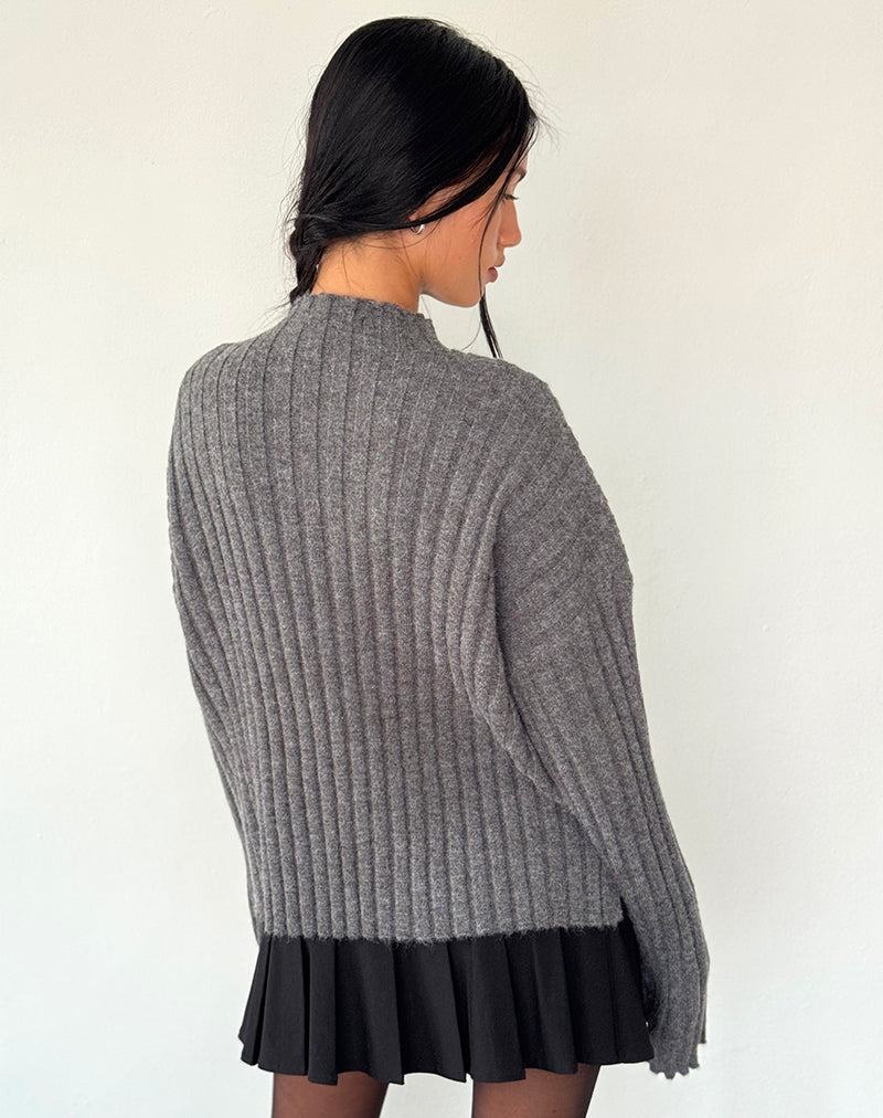 Women's Motel Rocks Judah Oversized Chunky Rib Knit Jumpers Grey | YFQ5748LM