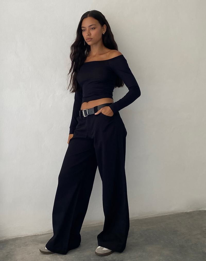 Women's Motel Rocks Kaomy Wide Leg Trousers Black | XIQ7112HE