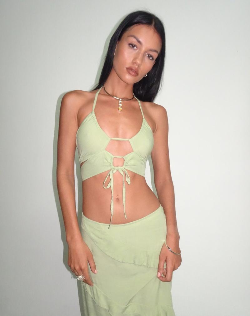 Women's Motel Rocks Koen Cut Out Vest Green | LOW498AY