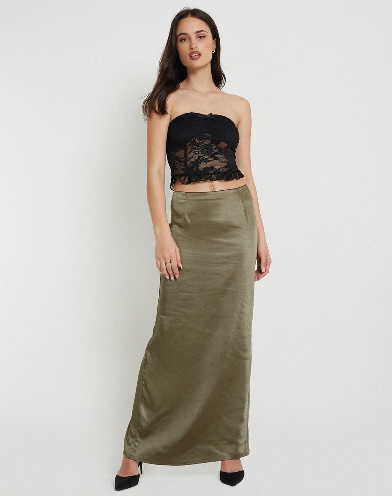 Women's Motel Rocks Layla Maxi Skirts Dark Green | GDZ677XG