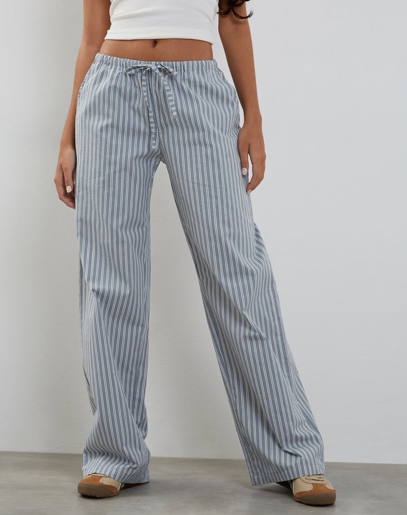 Women's Motel Rocks Lirura Wide Leg Trousers Grey White | PQZ6740OX