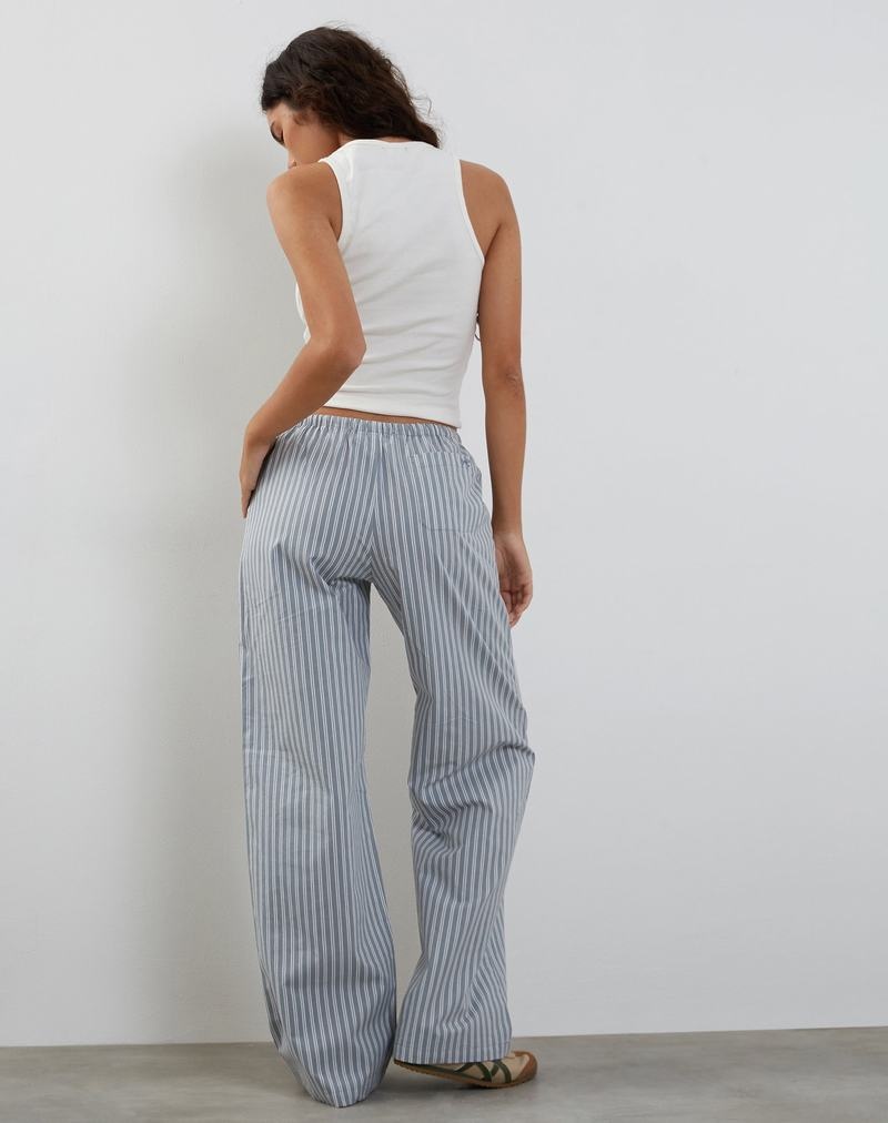 Women's Motel Rocks Lirura Wide Leg Trousers Grey White | PQZ6740OX