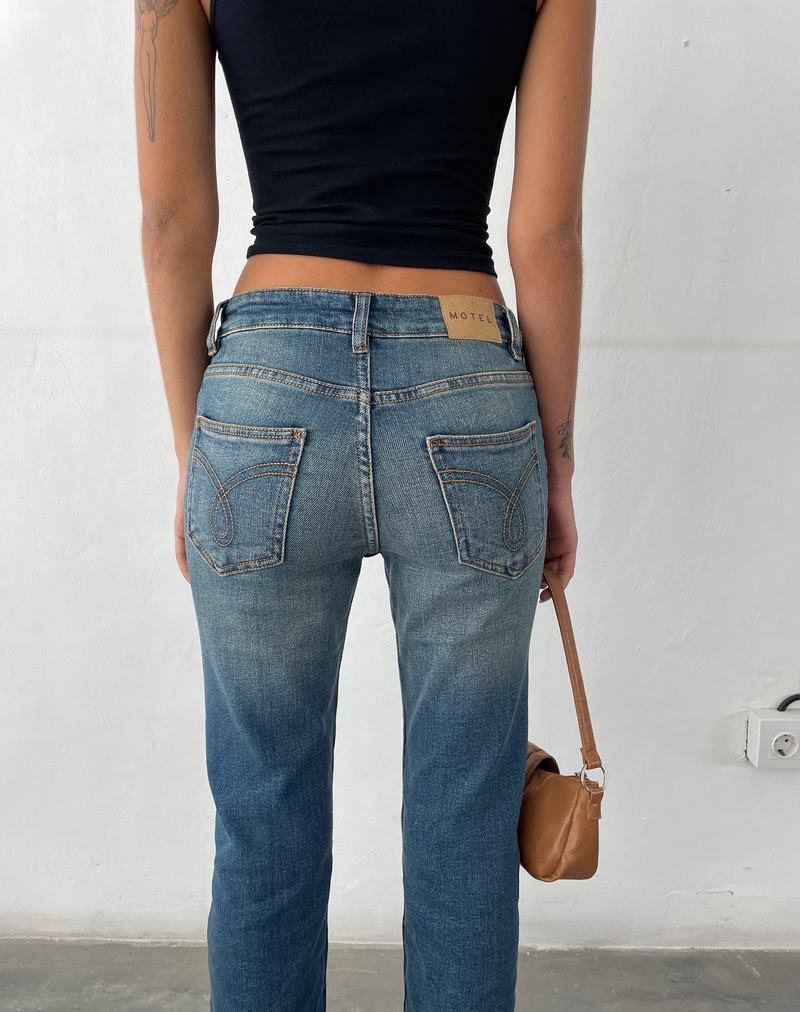 Women's Motel Rocks Low Rise Bootleg Jeans Blue | RTA24AC