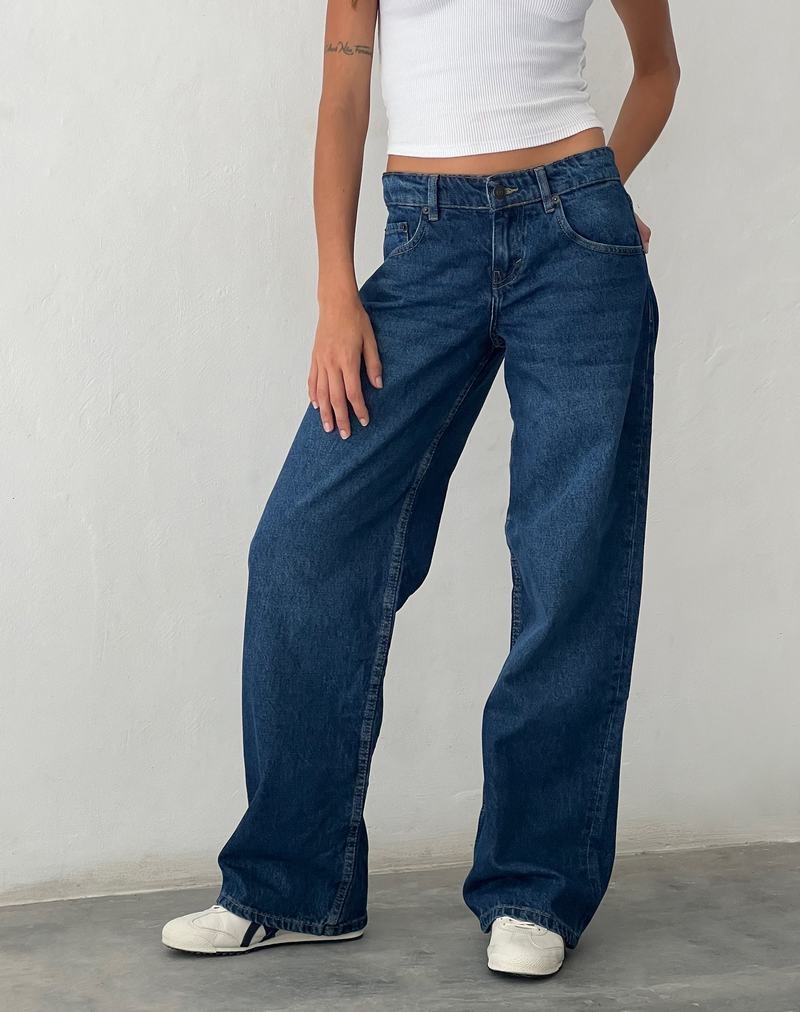 Women's Motel Rocks Low Rise Parallel Jeans Blue | IGD942RJ