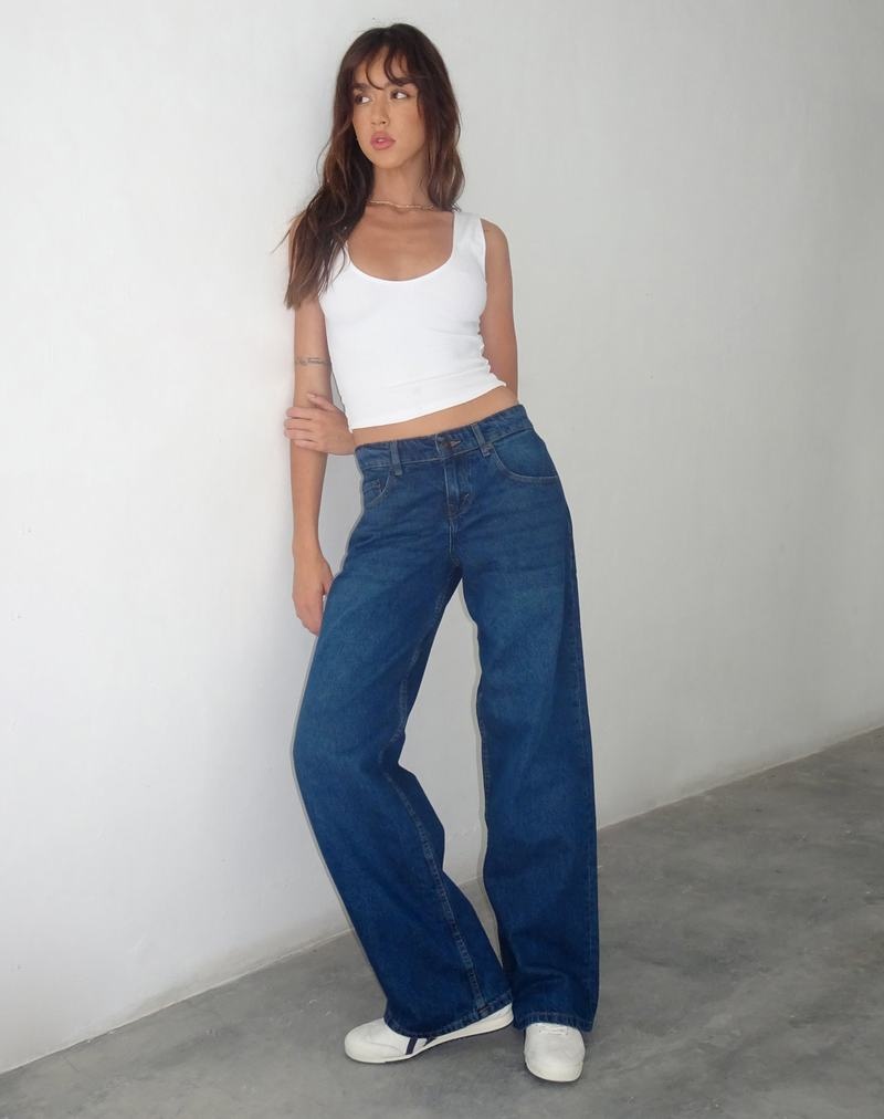 Women's Motel Rocks Low Rise Parallel Jeans Blue | IGD942RJ