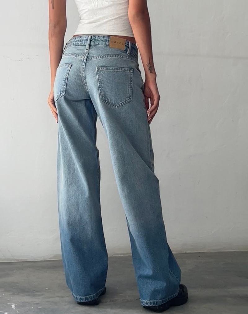 Women's Motel Rocks Low Rise Parallel Jeans Light Blue | DYK5134GL