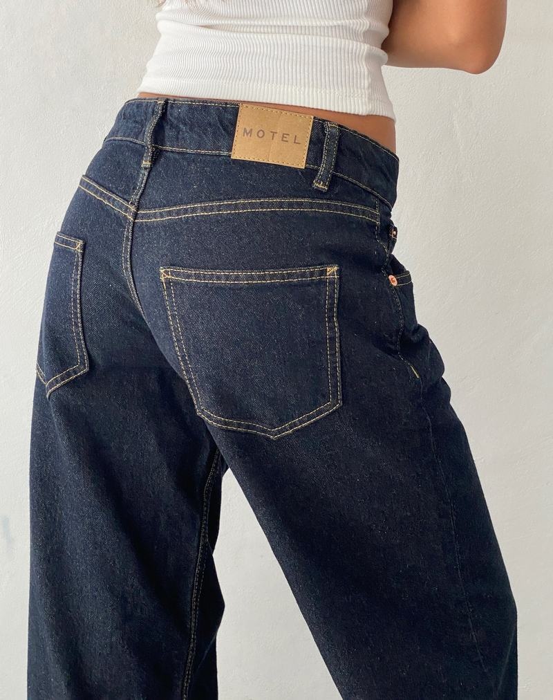 Women's Motel Rocks Low Rise Parallel Jeans Dark Blue | GER4037GN