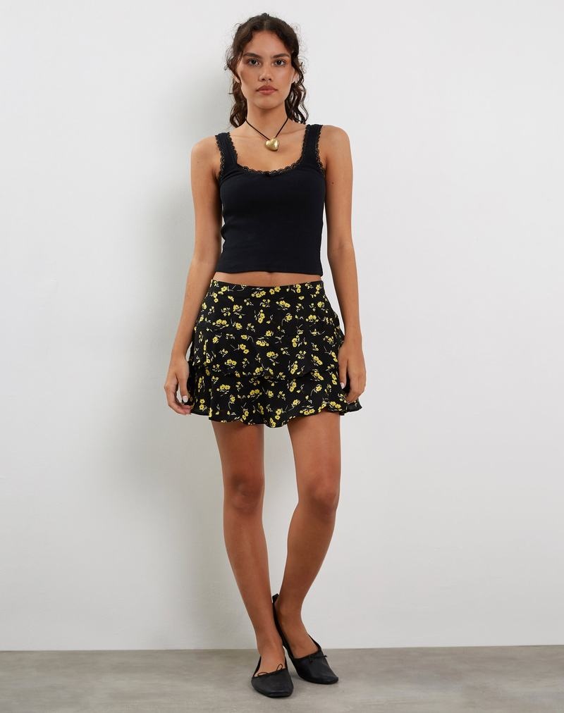 Women's Motel Rocks Lowisa Buttercup Skirts Black Yellow | TUQ6444DP