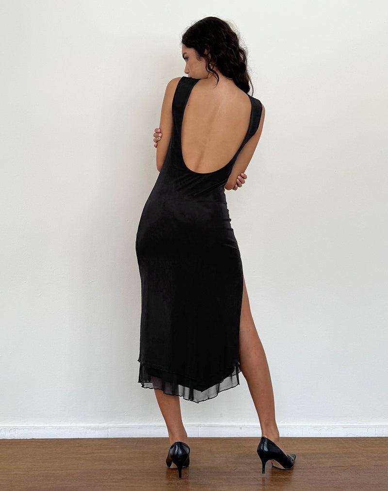 Women's Motel Rocks Lyra Backless Midi Dress Black | HIN2696WF