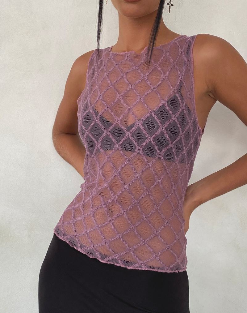 Women\'s Motel Rocks Maloe Lace Patterned Tank Top Purple | PGI5358ET