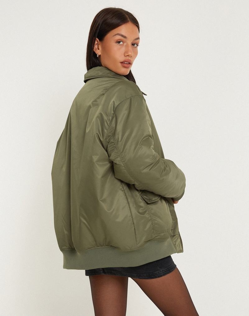 Women's Motel Rocks Manik Jackets Khaki Green | GQT6545IB