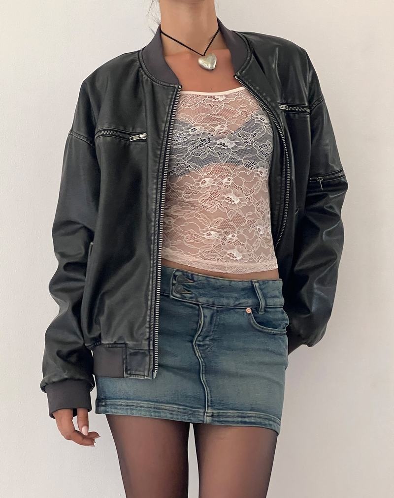 Women's Motel Rocks Marco Distressed Bomber Jackets Black | OBN2779VN