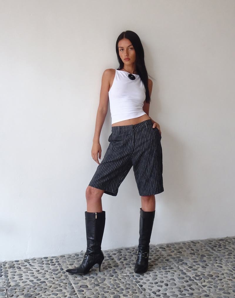 Women's Motel Rocks Motel X Jacquie Tabaru Longline Shorts Black | UOE9777KC