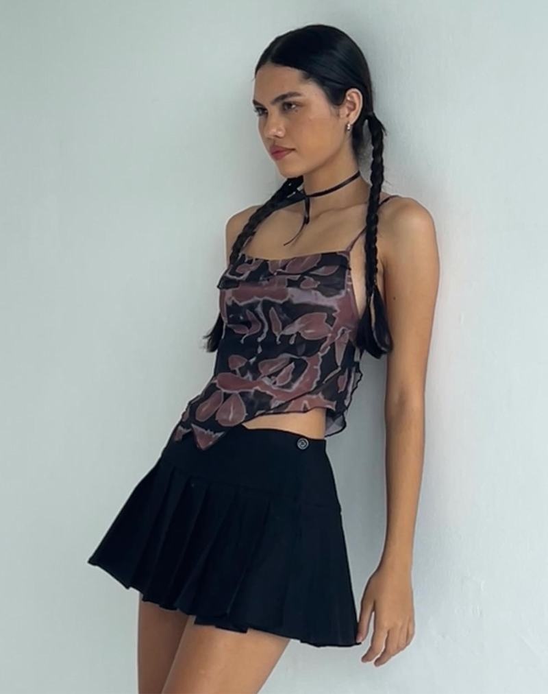 Women's Motel Rocks Motel X Olivia Neill Casini Pleated Micro Skirts Black | UOO846QR