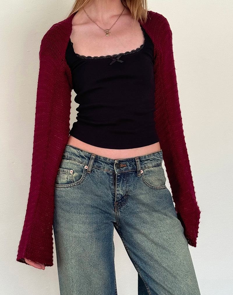 Women's Motel Rocks Nobila Knitted Shrug Jumpers Red | TFX4597MR