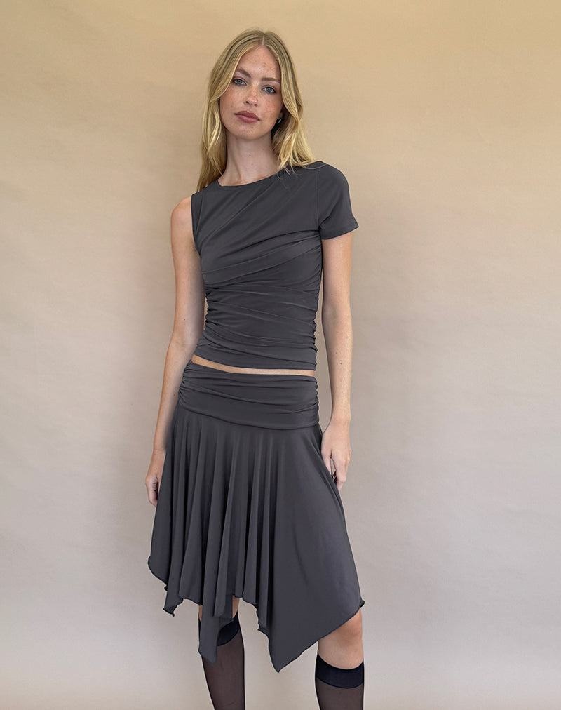 Women's Motel Rocks Norali Waterfall Midi Skirts Grey | PSD3060QU