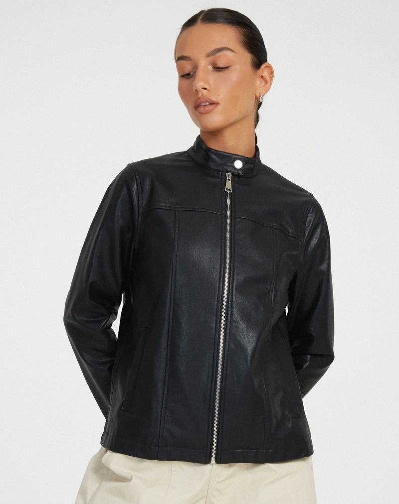 Women's Motel Rocks Olivia Leather Jackets Black | XMG5170RN