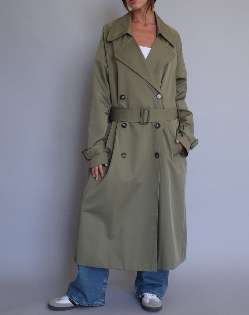 Women's Motel Rocks Orcati Trench Coat Khaki | MLP9238SW