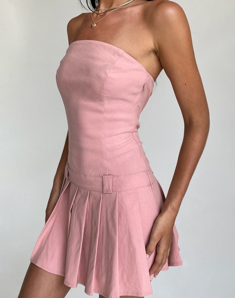 Women's Motel Rocks Payoda Bandeau Mini Dress Pink | WLD7966XE