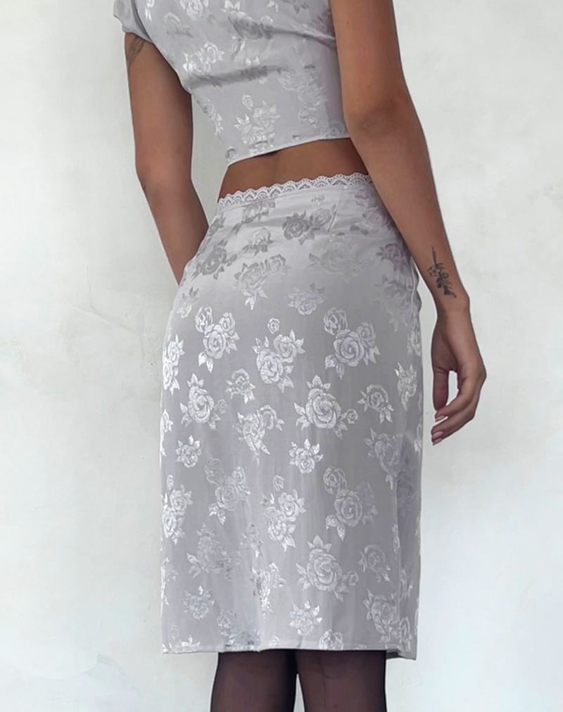 Women's Motel Rocks Piyeto Midi Skirts Silver Grey | SUH7468IS