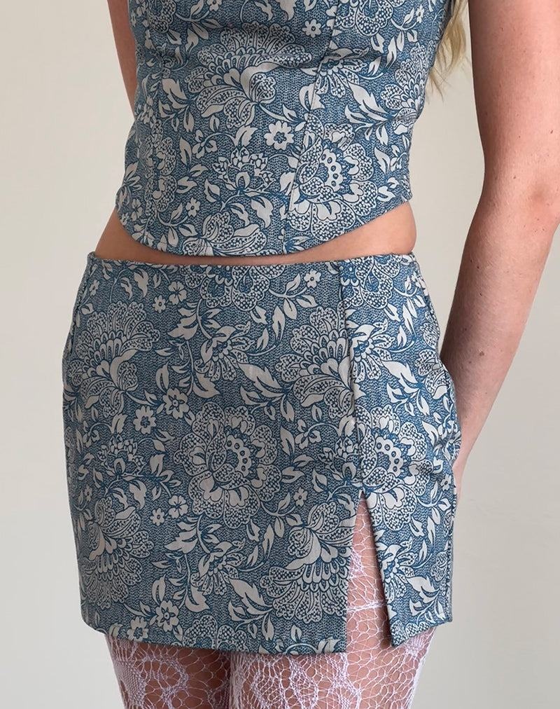 Women's Motel Rocks Pravara Mini Skirts Blue | DEI5761WY