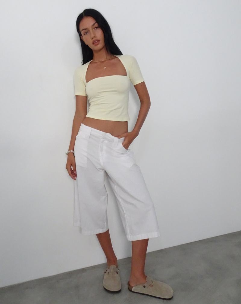 Women's Motel Rocks Requa Cropped Tops Cream White | GNQ457AA