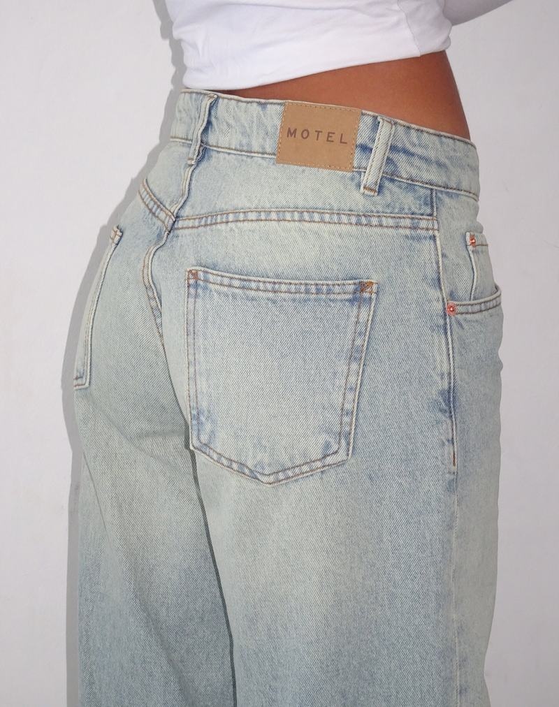 Women's Motel Rocks Roomy Extra Wide Low Rise Jeans Light Blue | KIQ7215CS