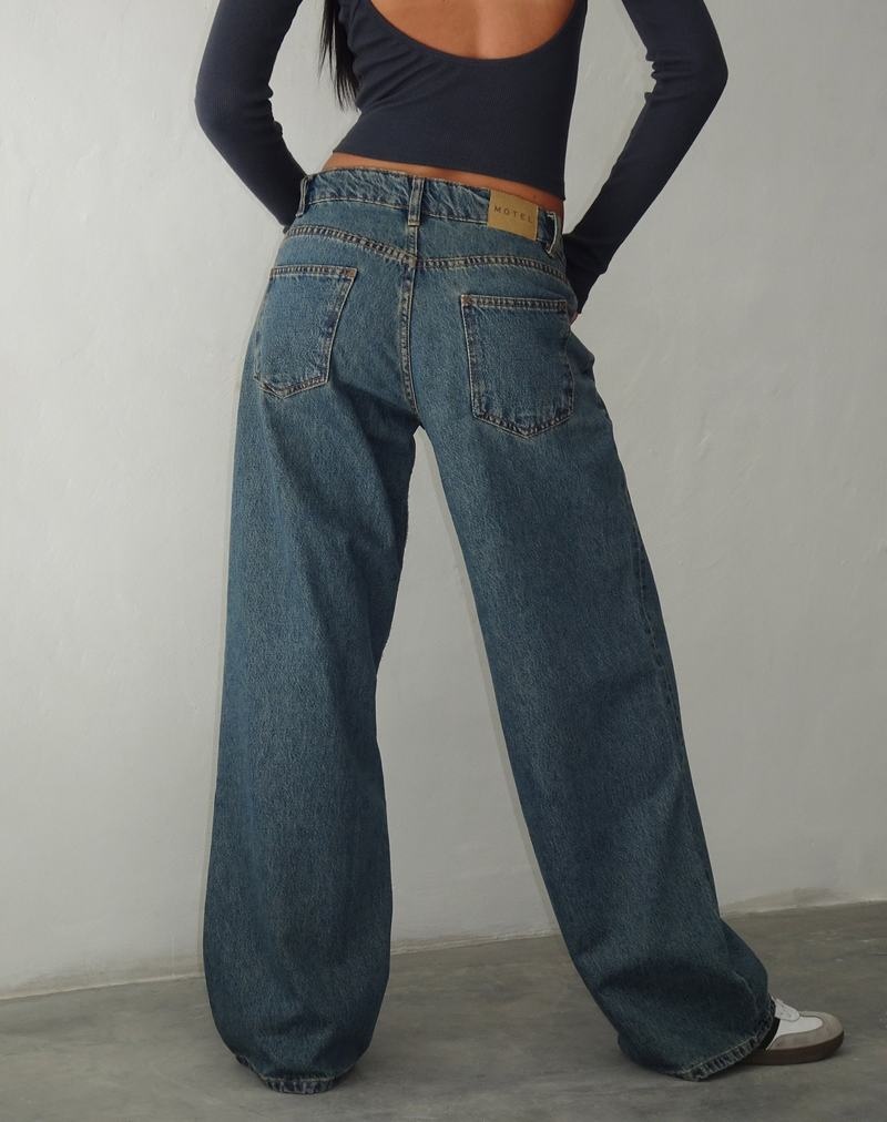 Women's Motel Rocks Roomy Extra Wide Low Rise Jeans Brown Blue | CEF5275EQ