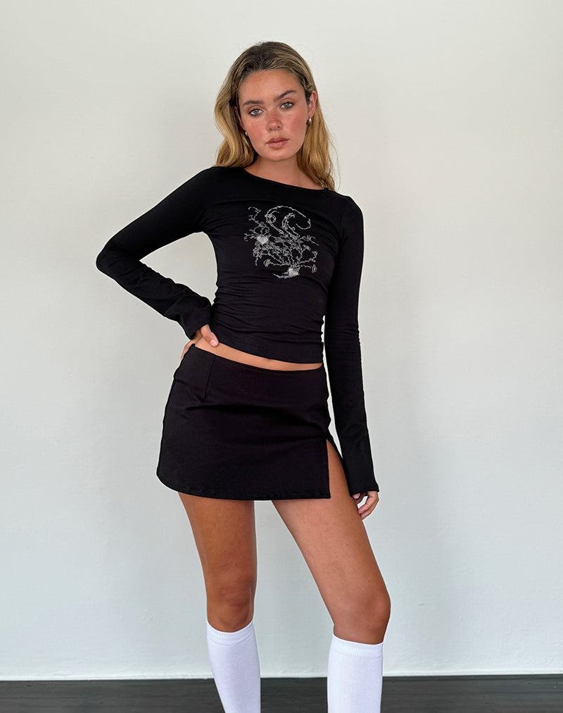 Women's Motel Rocks Salaka Long Sleeve T Shirts Black | WFZ696UI