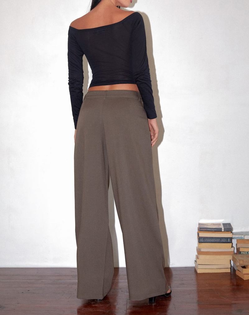 Women's Motel Rocks Salisu Wide Leg Trousers Grey Brown | HKJ1845MB