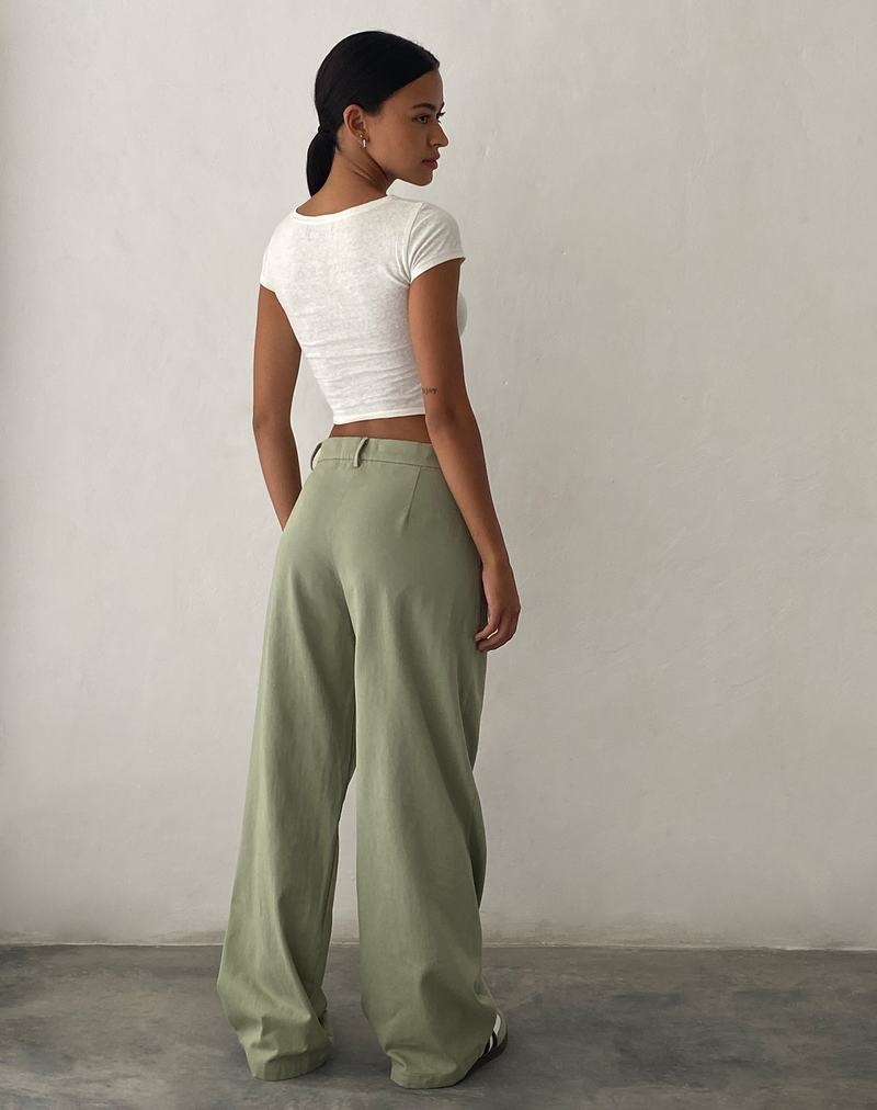 Women's Motel Rocks Satria Extra Wide Trousers Green | RCJ7438MA