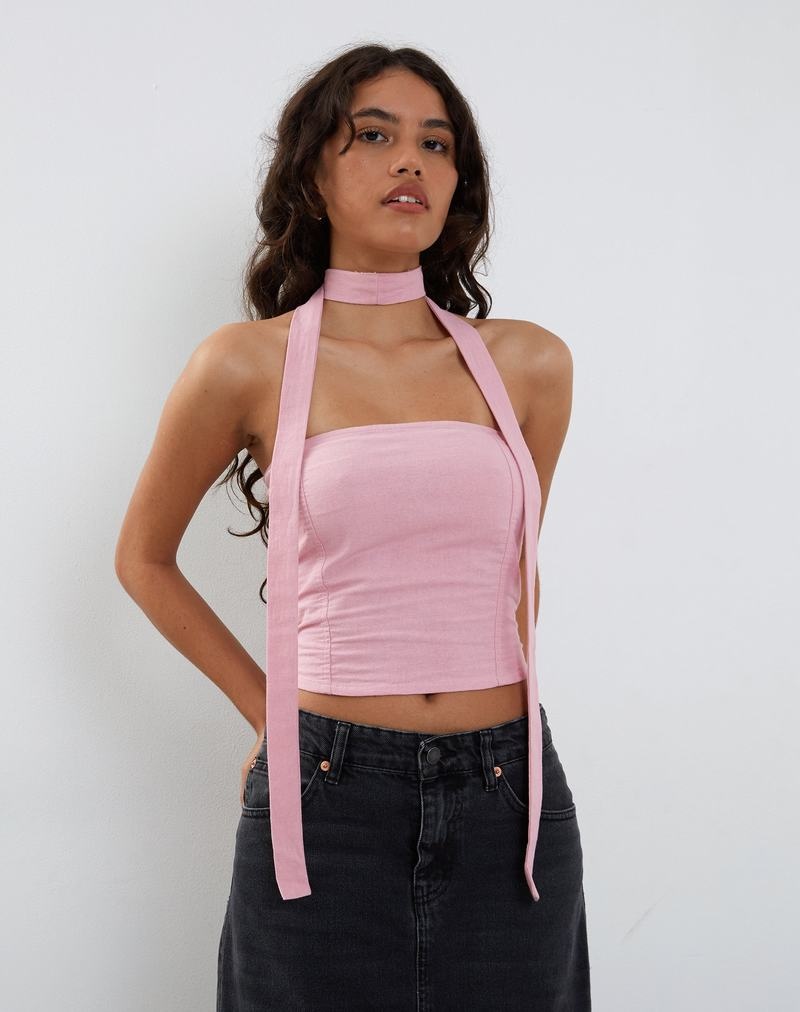 Women's Motel Rocks Shaloe And Scarf Set Cropped Tops Pink | NYG7643LW