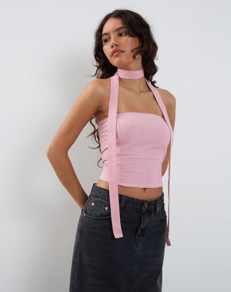 Women\'s Motel Rocks Shaloe And Scarf Set Cropped Tops Pink | NYG7643LW