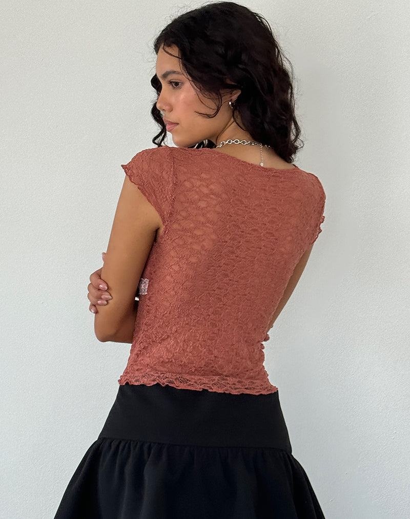 Women's Motel Rocks Sherine Lace Vest Pink Rose | JUE97100WD