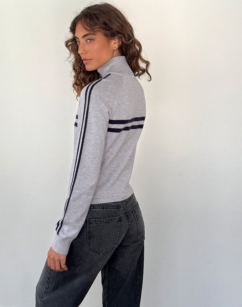 Women's Motel Rocks Talisa Sporty Zip Through Jackets Light Grey Navy | IUU5681BZ