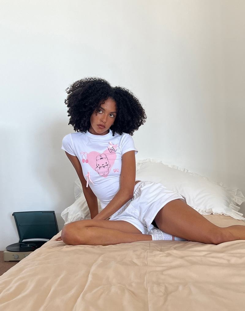 Women's Motel Rocks Tiona Cropped Tee T Shirts White | ITX7841DR