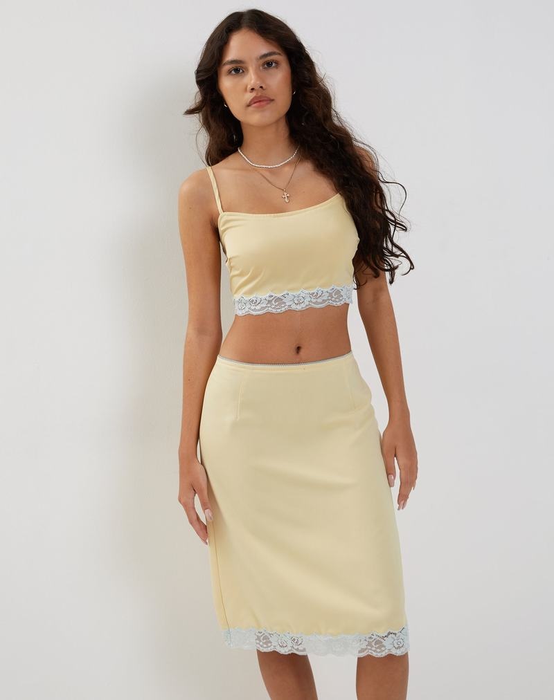 Women's Motel Rocks Virni Cami Cropped Tops Yellow | LHH848KO