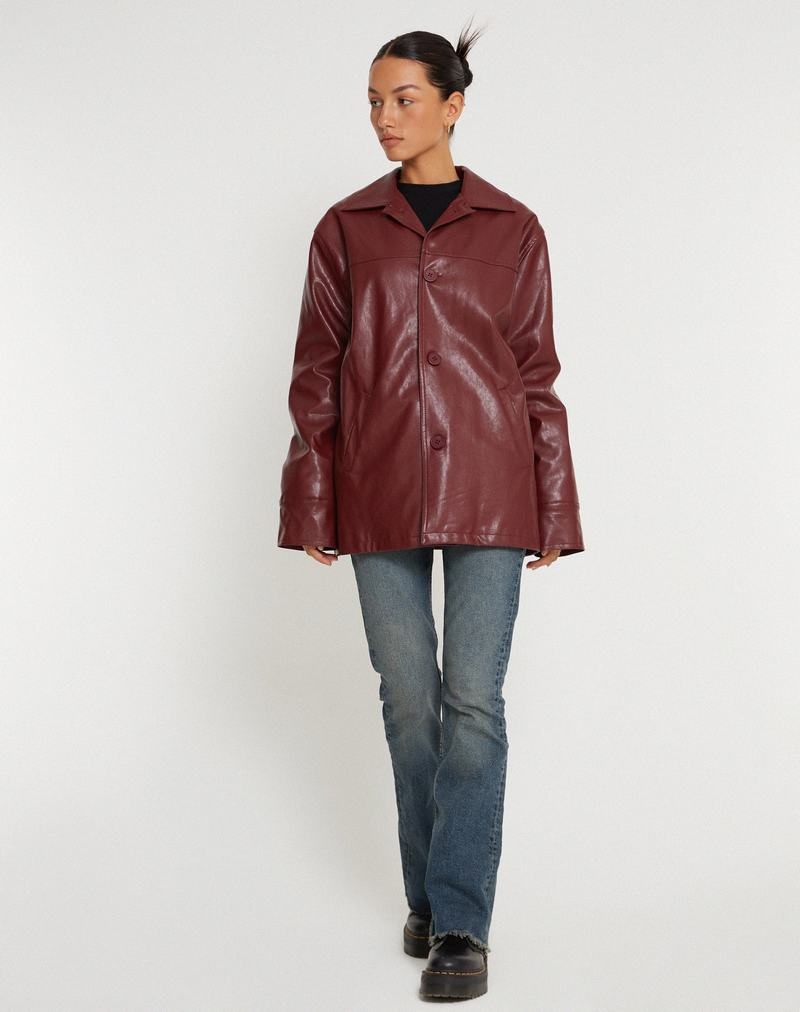 Women's Motel Rocks Walta Leather Jackets Red | SPF2830BU